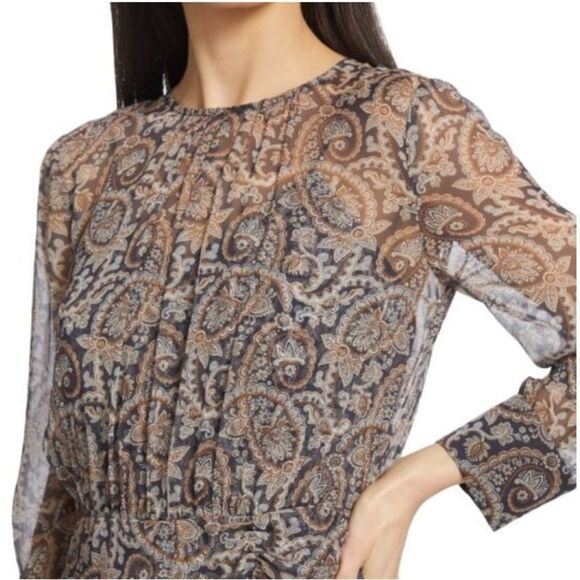 NWT Veronica Beard PALMORA Silk Mini DRESS in MARINE BLUE Gray MULTI Size 8 - Picture 3 of 15